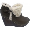 Buy Miss Roberta - Brown Woman Boot With Ornamental Fur - Handmade Production at only €14.00 on Capitanstock
