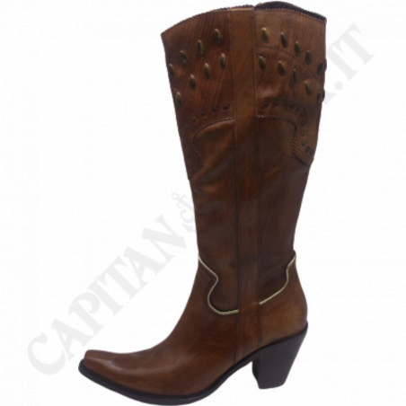 Buy Miss Roberta - Brown Woman Boot With Ornamental Studs - Handmade Production at only €19.00 on Capitanstock