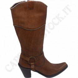 Miss Roberta - Brown Woman Boot With Ornamental Ring - 8 cm heel - Craft Production
