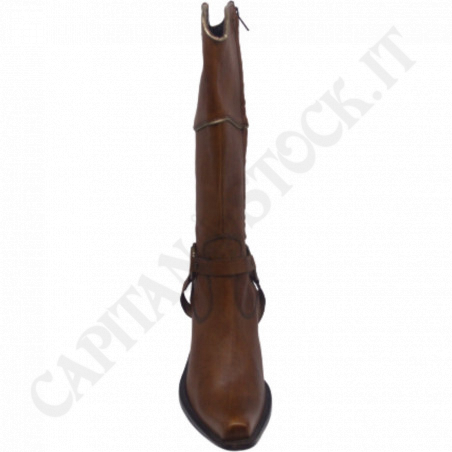Buy Miss Roberta - Brown Woman Boot With Ornamental Ring - 8 cm heel - Craft Production at only €19.00 on Capitanstock