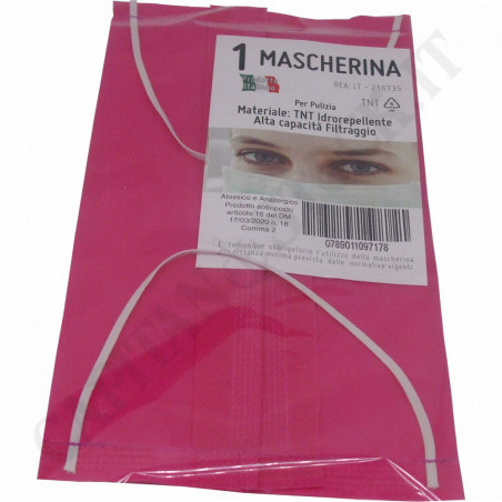 Acquista Mascherina Color Fucsia - Materiale TNT Idrorepellente Alta Capacità Filtraggio a soli 2,50 € su Capitanstock 