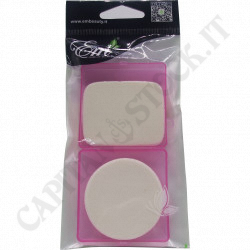 E.M Beauty - Makeup Sponge - 2 Rectangular and Round Sponges with Container
