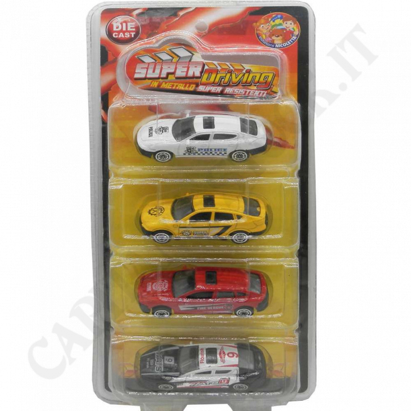 Super Driving - Set 4 Macchinine Colorate - 3+