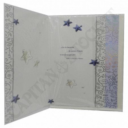 Acquista Biglietto Di Natale - Formato Maxi - Colore Azzurro a soli 2,90 € su Capitanstock 