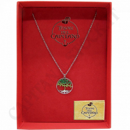 Buy Tesori - Woman Necklace in 925 ‰ Silver Small Tree of Life Green Pendant - ID 4654 at only €39.00 on Capitanstock