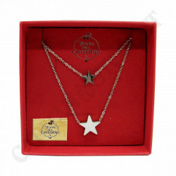 Tesori - Woman Necklace in Steel with Double Degradé Thread with Stars - ID 4866