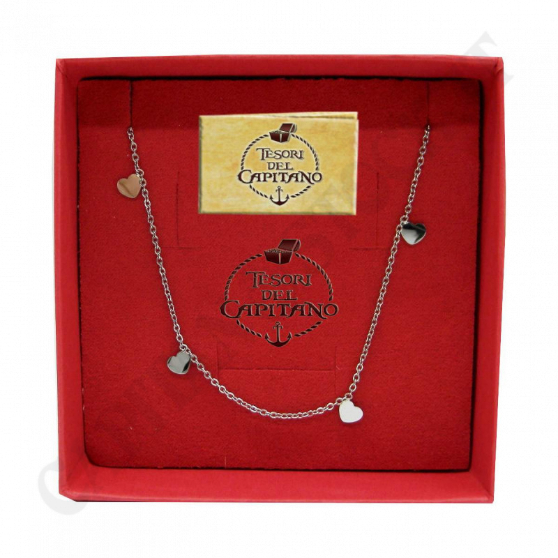 Tesori - Woman Necklace in Steel with Small Hearts Charm - ID 4864 Tesori - Woman Necklace in Steel with Small Hearts Charm - ID 4864