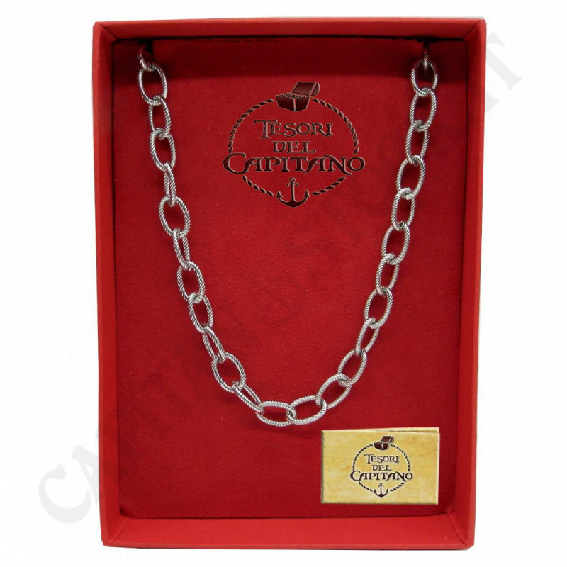 Tesori - Collana Donna in Acciaio Maglia Grumetta Lavorata - ID 4857