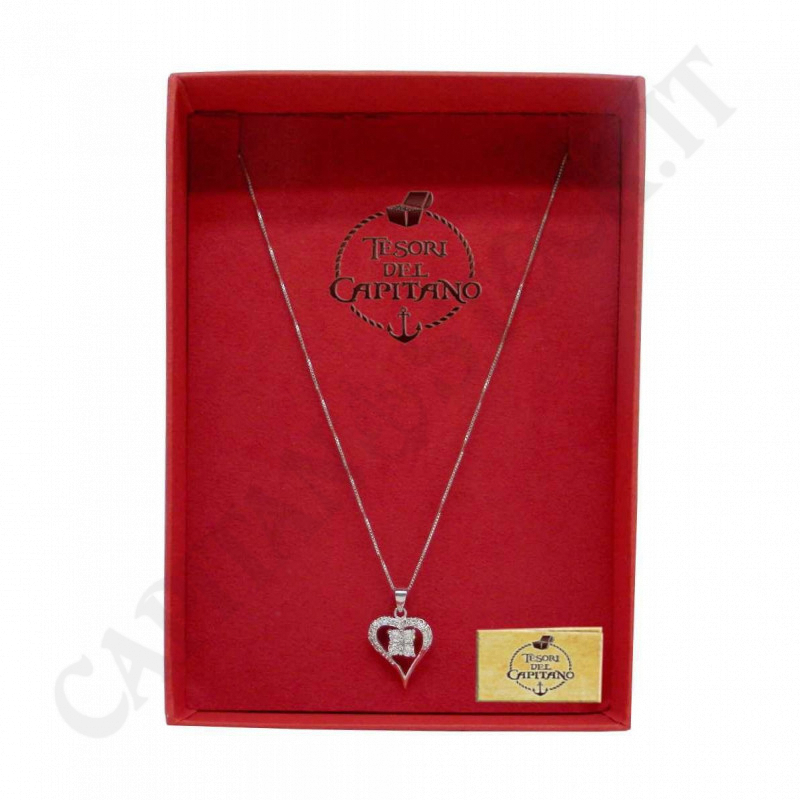 Tesori - Woman Necklace In 925 ‰ Silver Heart Pendant With Zircons - ID 4661
