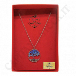 Tesori - Woman Necklace In Silver 925 ‰ Tree Of Life Blue Pendant - ID 4663