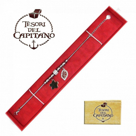 Buy Tesori - Woman Bracelet in Steel with Four Leaf Clover Inserts and Pendant - ID 4802 at only €22.00 on Capitanstock Buy Tesori - Woman Bracelet in Steel with Four Leaf Clover Inserts and Pendant - ID 4802 at only €22.00 on Capitanstock