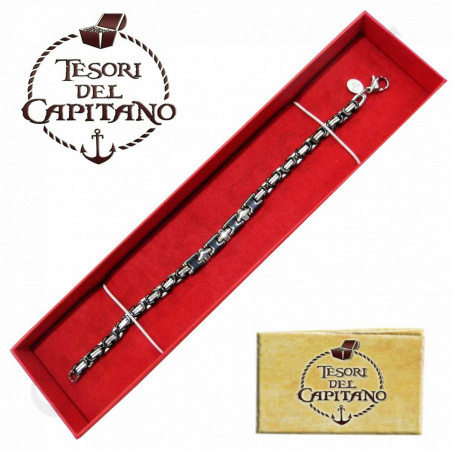 Buy Tesori - Men's Steel Bracelet With Double Alternating Steel and Black Link - ID 4722 at only €34.00 on Capitanstock Buy Tesori - Men's Steel Bracelet With Double Alternating Steel and Black Link - ID 4722 at only €34.00 on Capitanstock