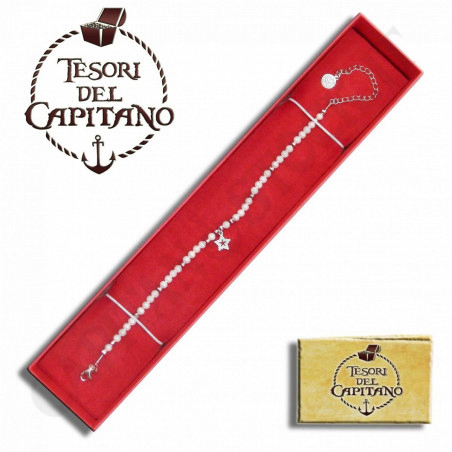 Acquista Tesori - Bracciale Donna In Argento 925 ‰ Con Perle e Ciondolo Stella - ID 4666 a soli 19,00 € su Capitanstock  Acquista Tesori - Bracciale Donna In Argento 925 ‰ Con Perle e Ciondolo Stella - ID 4666 a soli 19,00 € su Capitanstock