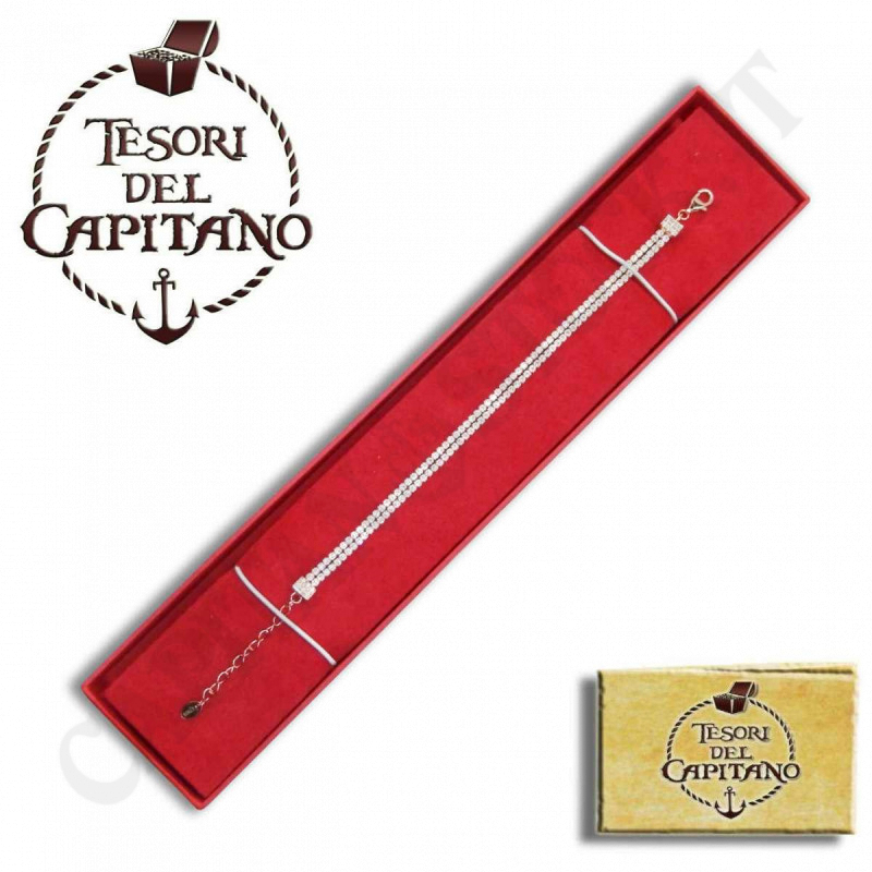 Tesori - Bracciale Donna In Argento 925 ‰ Tennis Maglia Doppia Rosè - ID 4676