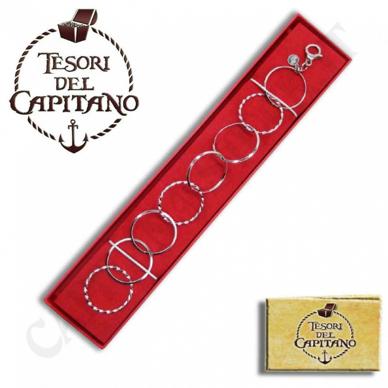 Tesori -Braccialetto Donna In Argento 925 ‰ - Maglia a Cerchi ID 4677