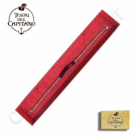 Acquista Tesori del Capitano - Bracciale Uomo In Acciaio Con Piastrina Fantasia - ID 4715 a soli 29,00 € su Capitanstock 