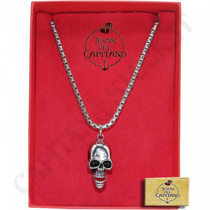 Tesori del Capitano ® - Men's Steel Necklace with Skull Pendant - ID 4749 Tesori del Capitano ® - Men's Steel Necklace with Skull Pendant - ID 4749