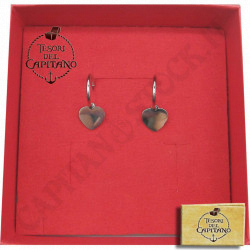 Tesori del Capitano® - Woman Steel Earrings with Heart Pendant - ID 4755
