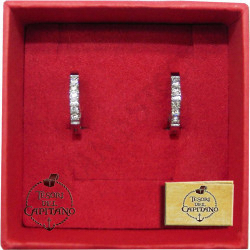 Tesori del Capitano® - Woman Steel Earrings Small Circles With Strass - ID 4762