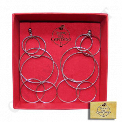 Tesori - Woman Steel Pendant Earrings With Intertwined Circles - ID 4774