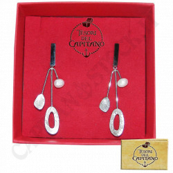 Tesori del Capitano® - Woman Steel Pendant Earrings With Beads - ID 4781