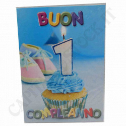 Birthday Greeting Card with Envelope - 1 Year - Baby Boy