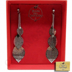 Tesori del Capitano® - Woman Steel Drop Earrings With Leaves - ID 4776