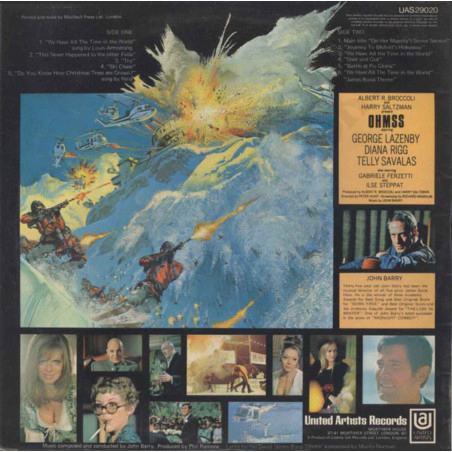 Acquista On Her Majesty's Secret Service (Original Motion Picture Soundtrack) - Vinile a soli 24,60 € su Capitanstock 