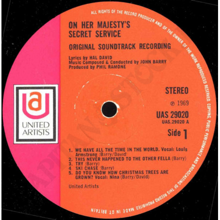 Acquista On Her Majesty's Secret Service (Original Motion Picture Soundtrack) - Vinile a soli 24,60 € su Capitanstock 