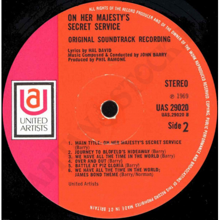 Acquista On Her Majesty's Secret Service (Original Motion Picture Soundtrack) - Vinile a soli 24,60 € su Capitanstock 
