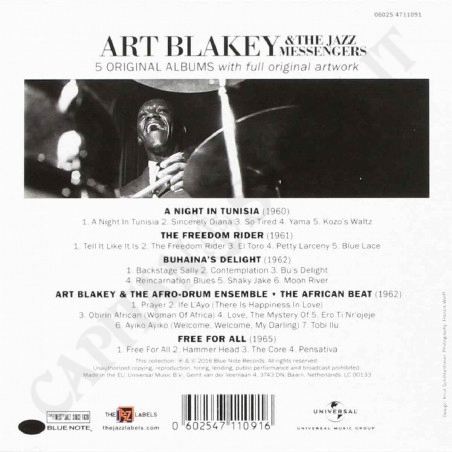 Acquista Art & The Jazz Blakey Messengers - 5 Original Albums a soli 7,70 € su Capitanstock 