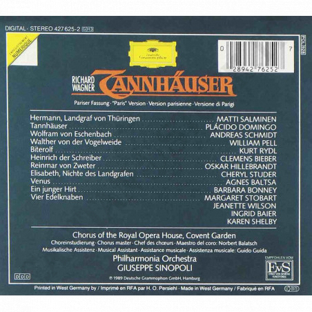 Acquista Richard Wagner - Tannhauser - Giuseppe Sinopoli - 3 CD a soli 26,65 € su Capitanstock 