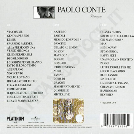 Acquista Paolo Conte - The Platinum Collection - 3CD a soli 14,31 € su Capitanstock 