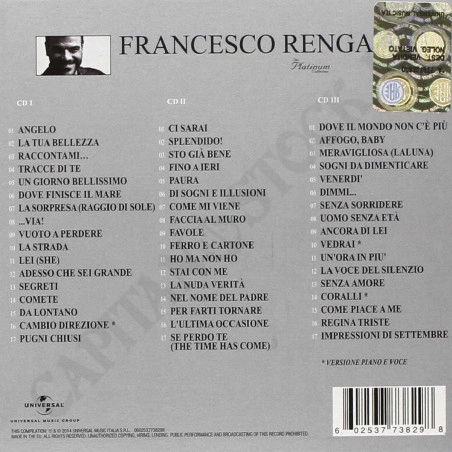 Acquista Francesco Renga - The Platinum Collection - 3CD a soli 14,31 € su Capitanstock 