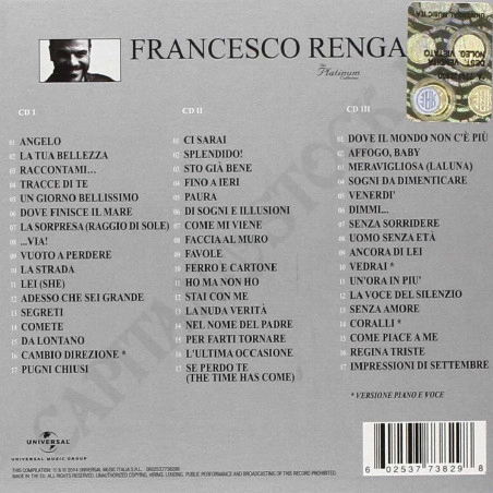 Buy Francesco Renga - The Platinum Collection - 3CD at only €14.31 on Capitanstock