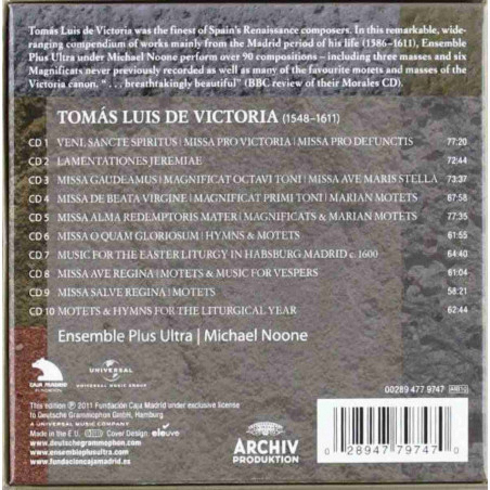 Acquista Tomas Luis De Victoria - Sacred Works - Cofanetto - 10 CD a soli 29,61 € su Capitanstock 