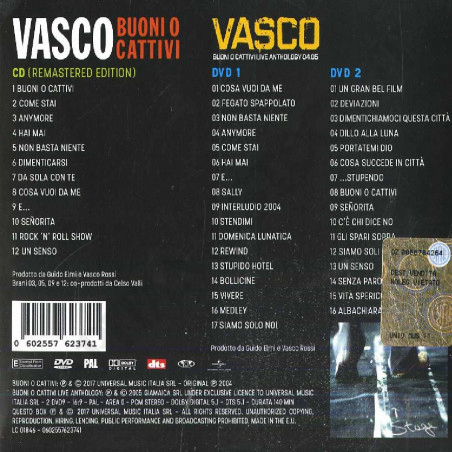 Acquista Vasco Rossi - Buoni o Cattivi - CD+2 DVD a soli 13,36 € su Capitanstock 