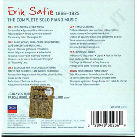 Acquista Erik Satie - The Complete Solo Piano Music - Cofanetto - 6CD a soli 22,90 € su Capitanstock 