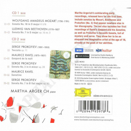 Acquista Martha Argerich - Early Recordings - Cofanetto - 2CD a soli 14,00 € su Capitanstock 
