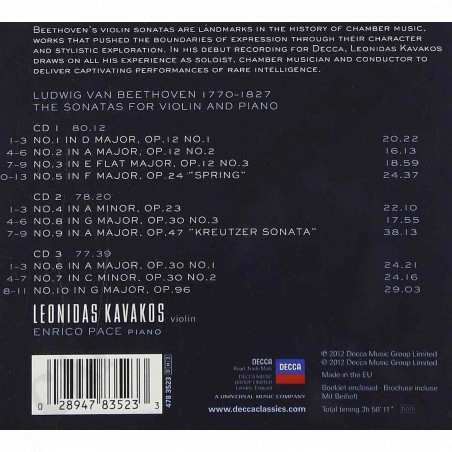 Acquista Leonidas Kavakos - Beethoven The Violin Sonatas - Enrico Pace - Cofanetto - 3CD a soli 26,50 € su Capitanstock 