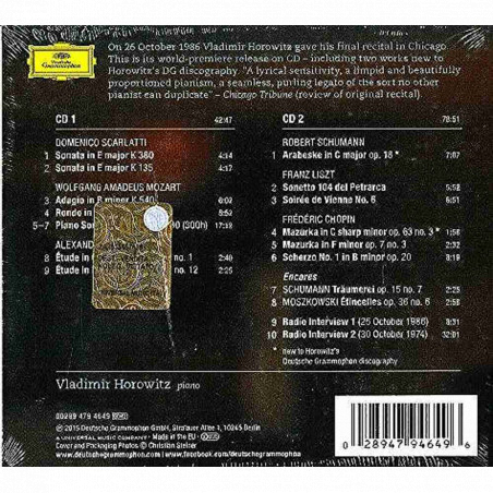 Buy Vladimir Horowitz - Return to Chicago - Box set - 2CD at only €15.21 on Capitanstock