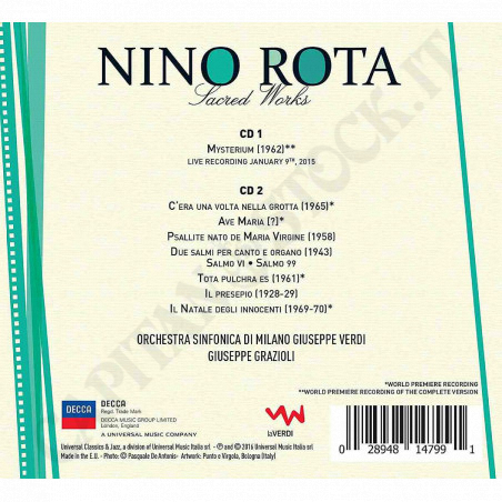 Acquista Nino Rota - Mysterium and Other Sacred Works - 2 CD a soli 11,00 € su Capitanstock 