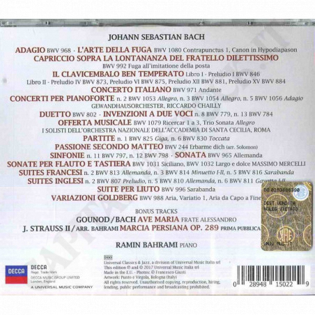 Acquista Ramin Bahrami - 40 Anni Con Bach - CD + 2 Bonus Tracks Lievi Imperfezioni a soli 6,00 € su Capitanstock 