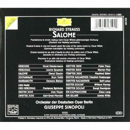 Acquista Richard Strauss - Salome - Giuseppe Sinopoli - 2 CD a soli 12,47 € su Capitanstock 