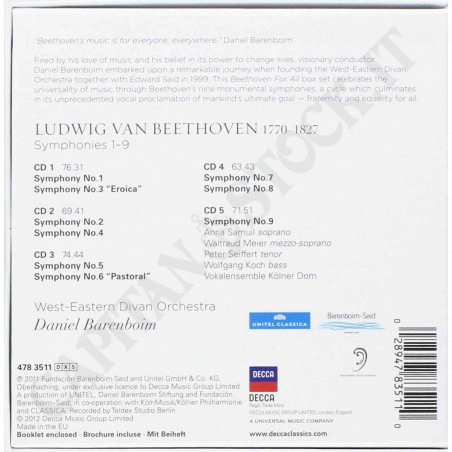 Acquista Daniel Barenboim - Beethoven For All Symphonies 1-9 - 5CD a soli 18,81 € su Capitanstock 