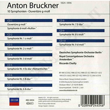 Acquista Anton Bruckner -10 Symphonien - 10 CD a soli 13,69 € su Capitanstock 