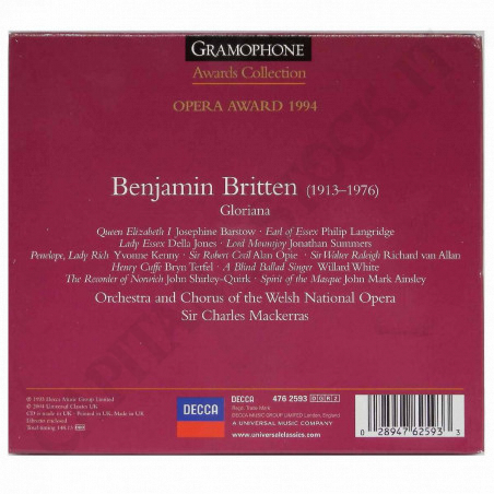 Buy Britten - Gloriana - Opera Award 1994 - 2CD - Small Imperfections at only €15.21 on Capitanstock
