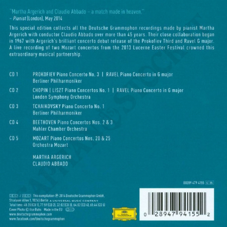 Acquista Martha Argerich & Claudio Abbado - The Complete Concerto Recordings a soli 99,90 € su Capitanstock 