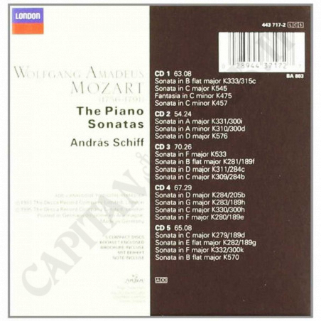 Acquista Mozart The Piano Sonatas By Andras Schiff - 5CD a soli 15,31 € su Capitanstock 