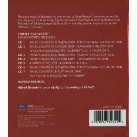 Buy Alfred Brendel - Schubert 1822-28 - 7CD at only €19.90 on Capitanstock